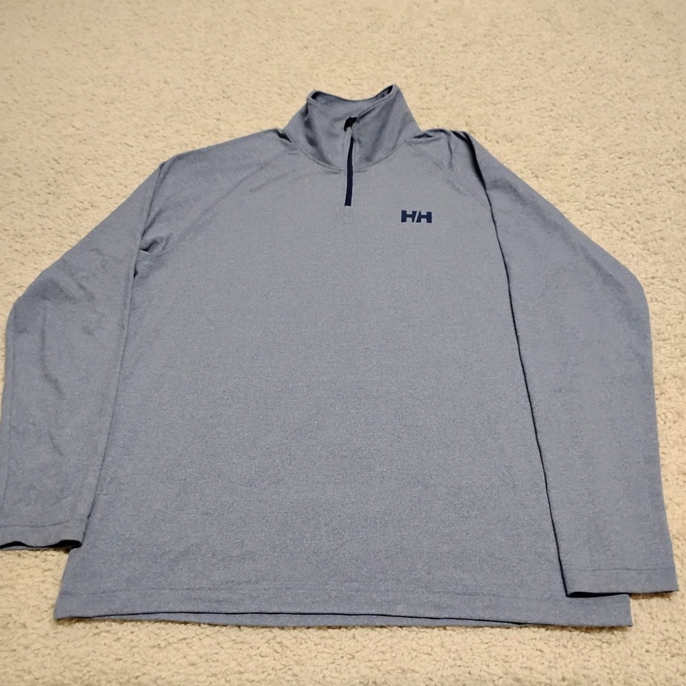 Helly Hansen Sweater Mens XL Blue Verglas 1/4 Zip Hiking Midlayer Climbing Ski
